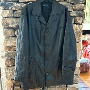 VINTAGE Ralph Lauren black leather jacket L🖤 90’s style